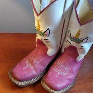 Kids Macie Bean Sinsation Unicorn Cowgirl Boots sz 8